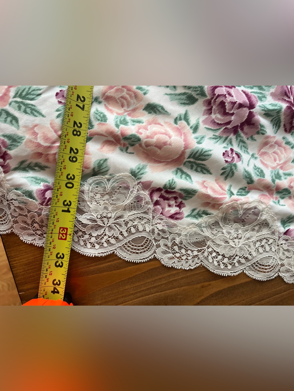 Oscar De La Renta Vintage Floral Lace Trim Slip Dress - Picture 5 of 6